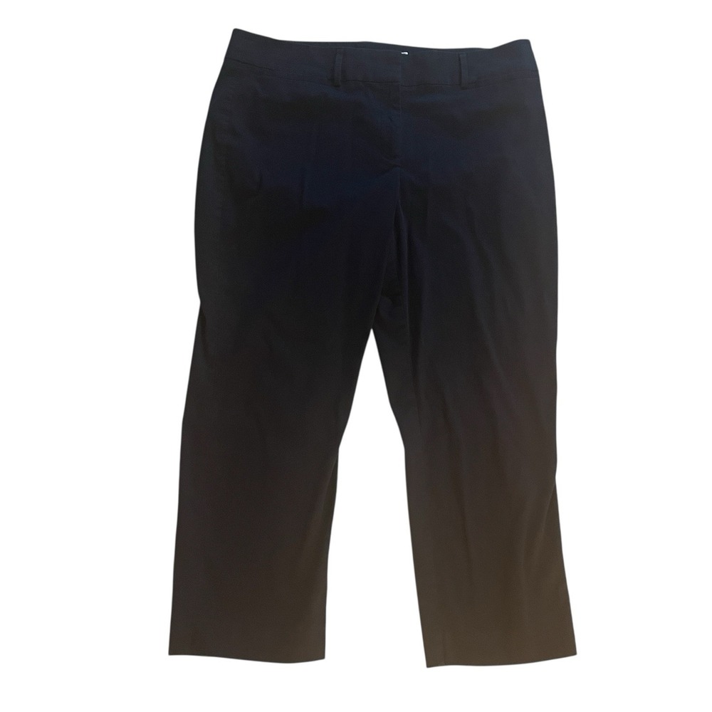 Ann Taylor‎ Factory Women's Size 14 Chino Pants Navy Blue Crop 98% Cotton Career